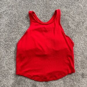 all in motion Red Ribbed Scoop Neck Tank Top